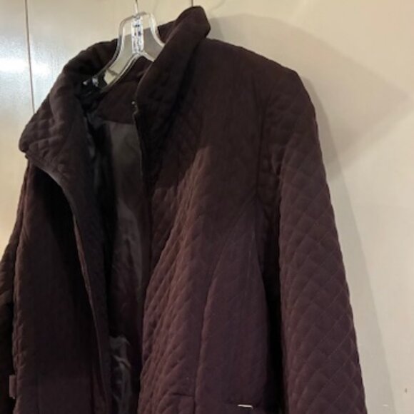 Gallery-Women's Dark Brown Quilted Zip front Winter Jacket Size 2X - Picture 2 of 4